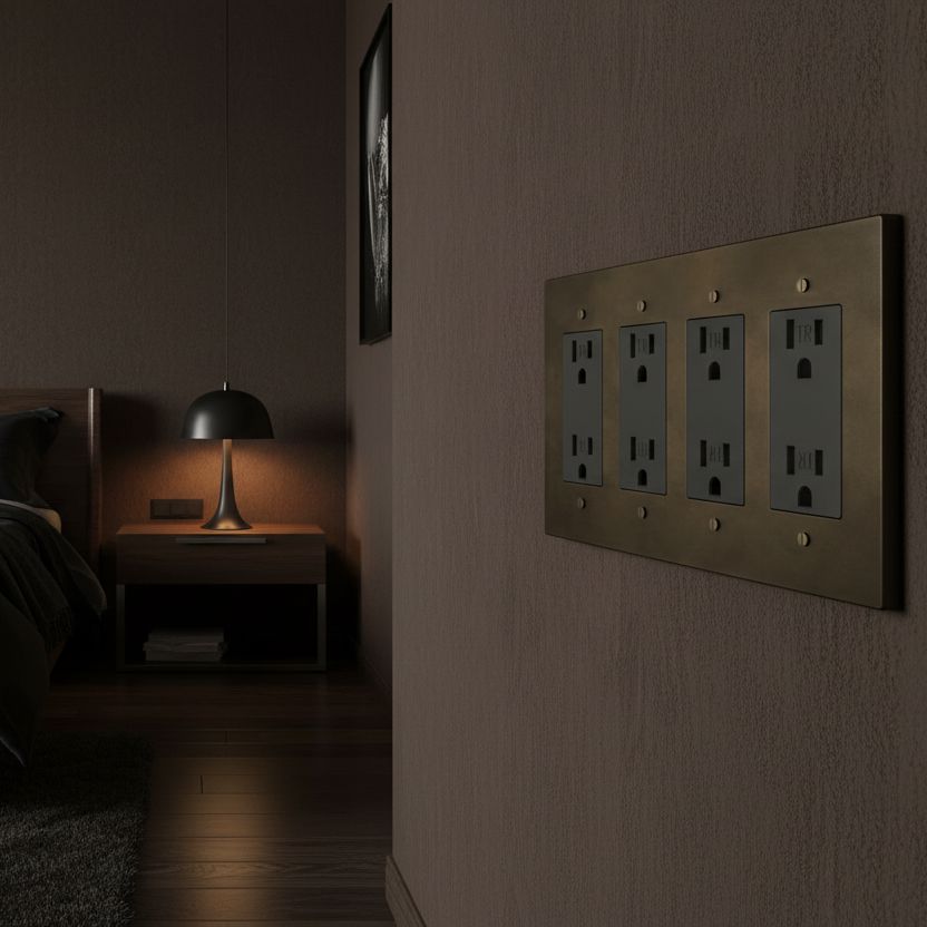 Brass Outlet-Modern Multi-Gang Designer Wall Outlet-ZENDUCE