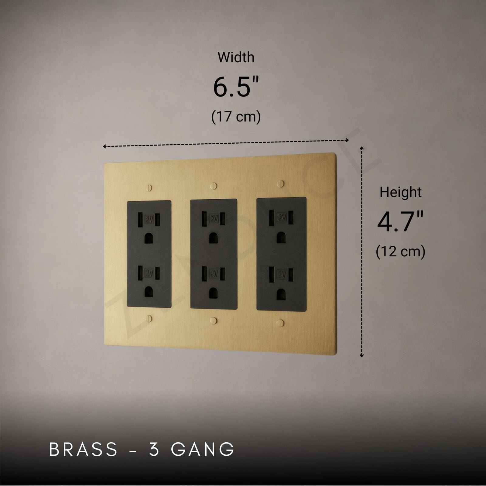 Brass Outlet-Modern Multi-Gang Designer Wall Outlet-ZENDUCE