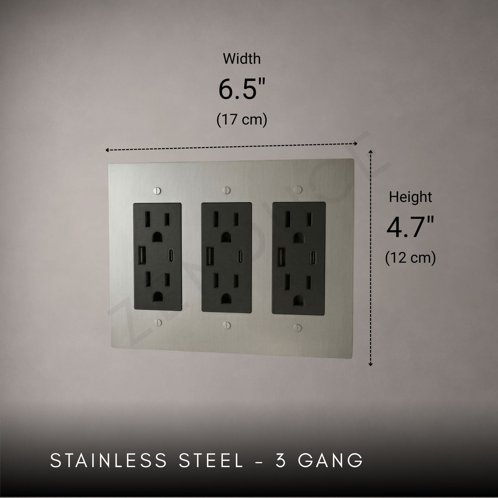 Brass Outlet-Modern Multi-Gang Designer Wall Outlet-ZENDUCE