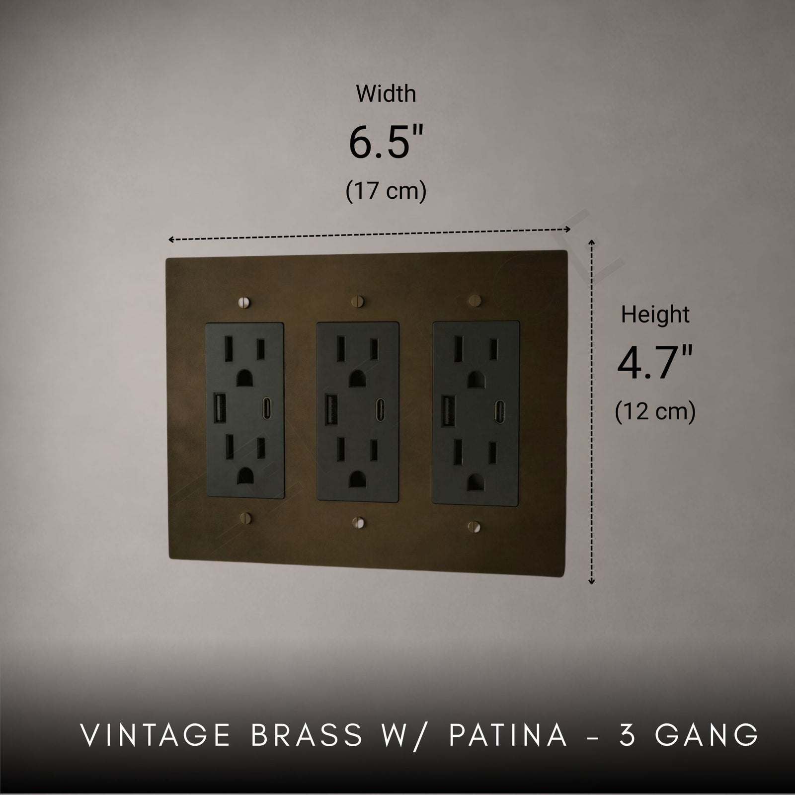 Brass Outlet-Modern Multi-Gang Designer Wall Outlet-ZENDUCE