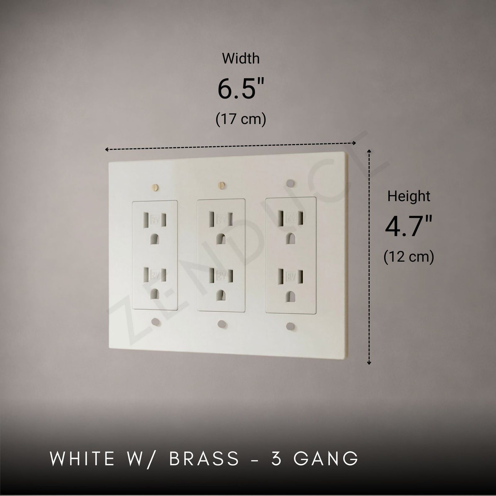 Brass Outlet-Modern Multi-Gang Designer Wall Outlet-ZENDUCE
