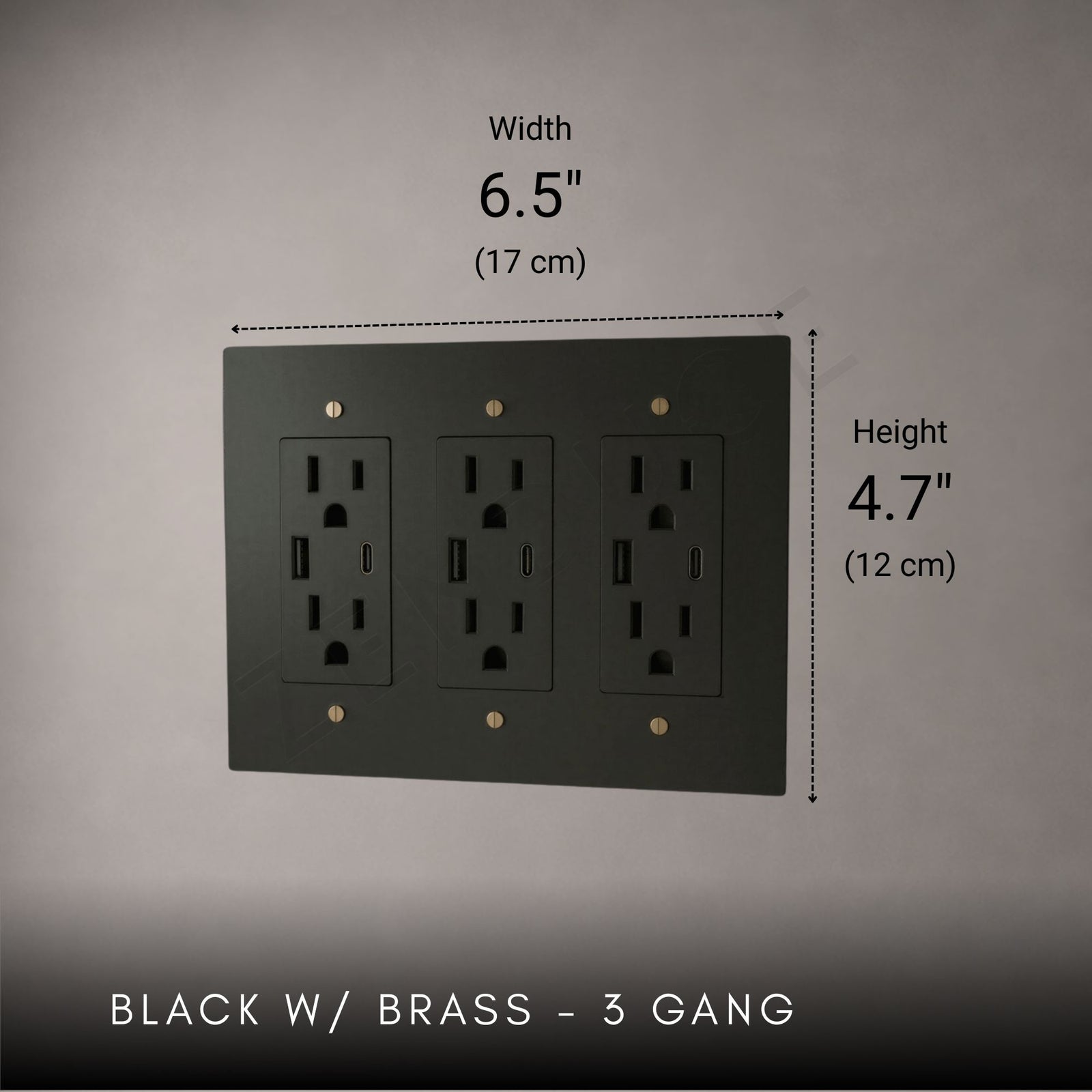 Brass Outlet-Modern Multi-Gang Designer Wall Outlet-ZENDUCE