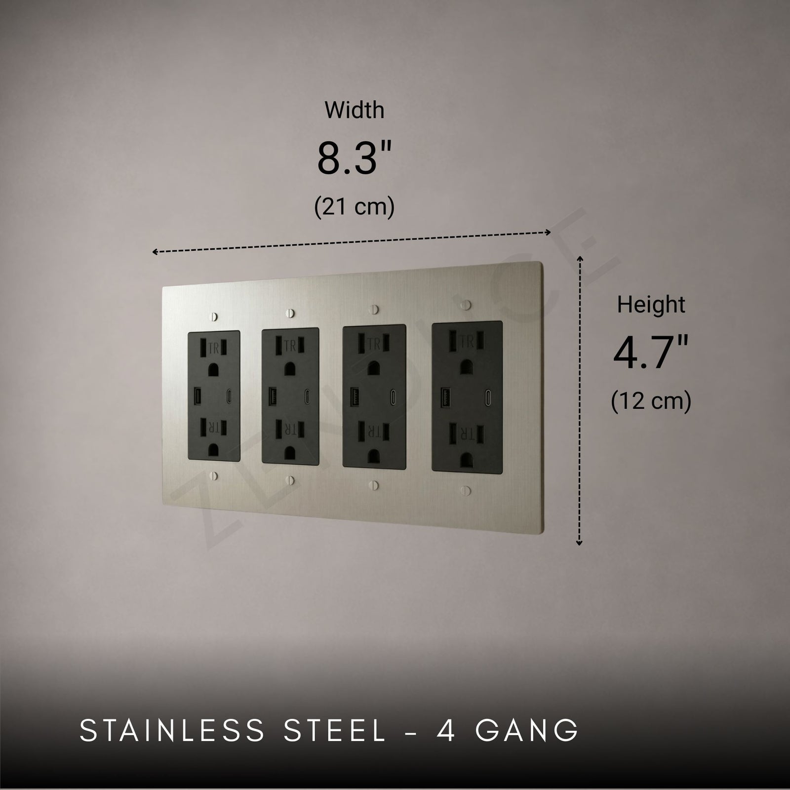 Brass Outlet-Modern Multi-Gang Designer Wall Outlet-ZENDUCE