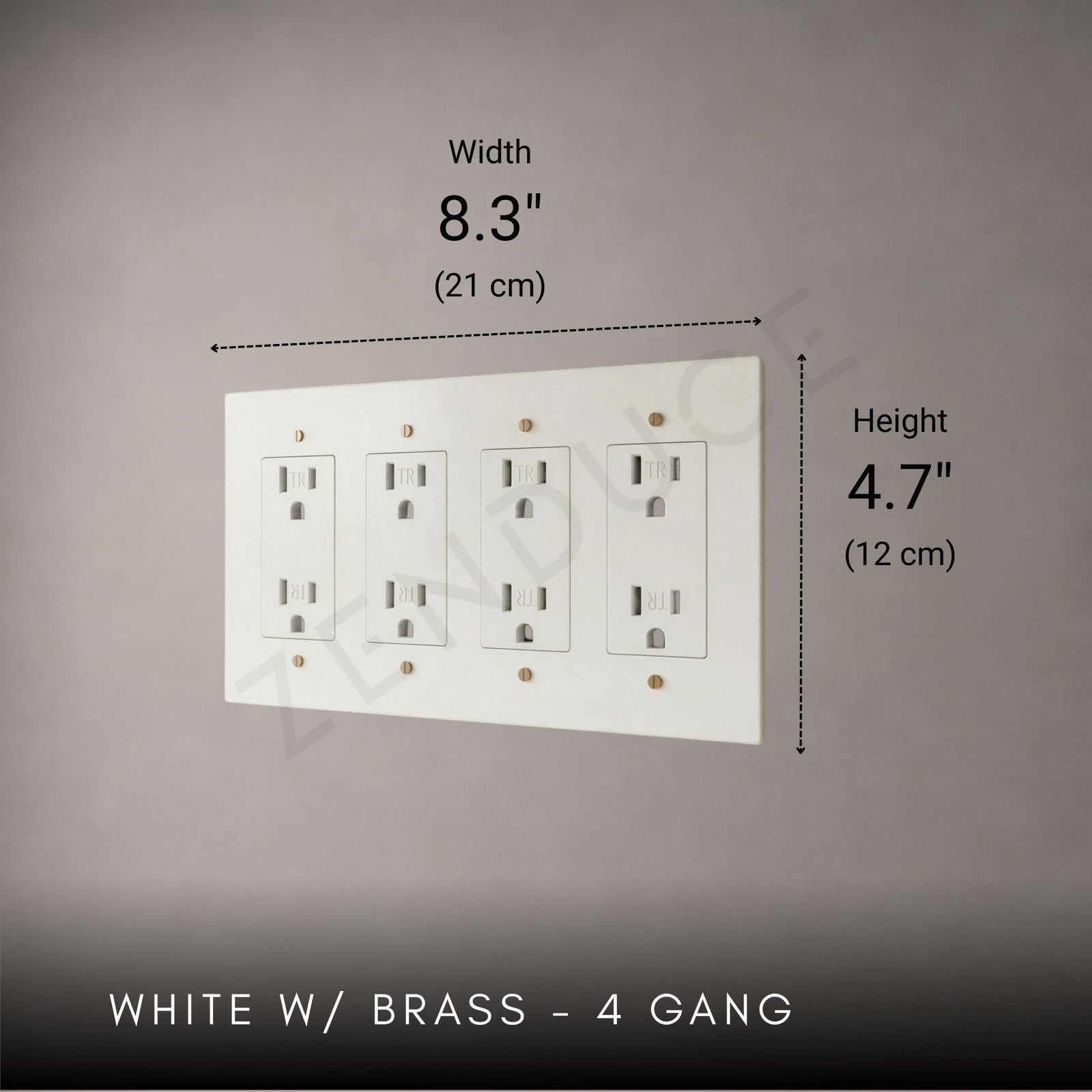 Brass Outlet-Modern Multi-Gang Designer Wall Outlet-ZENDUCE
