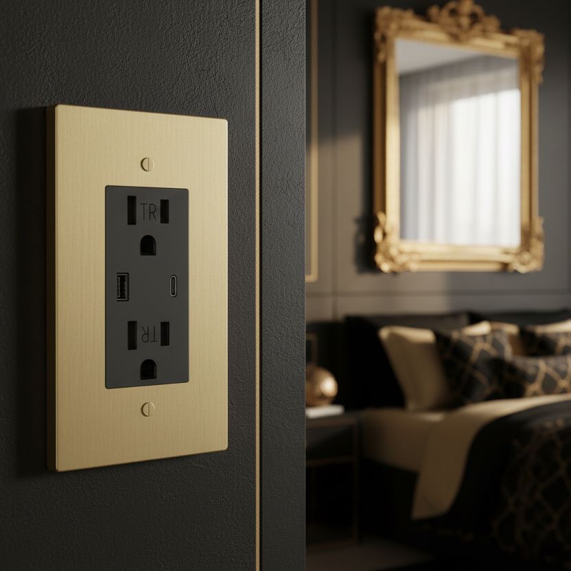 Brass Outlet-Modern Multi-Gang Designer Wall Outlet-ZENDUCE