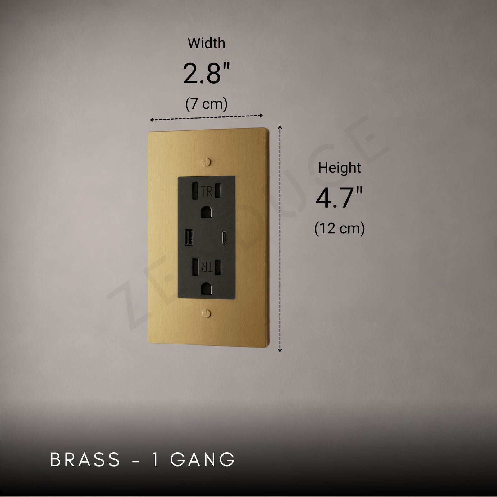 Brass Outlet-Modern Multi-Gang Designer Wall Outlet-ZENDUCE