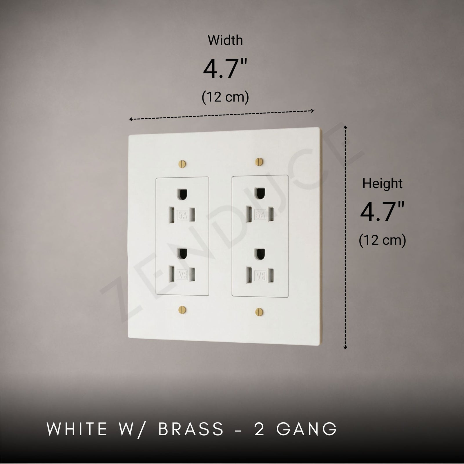 Brass Outlet-Modern Multi-Gang Designer Wall Outlet-ZENDUCE