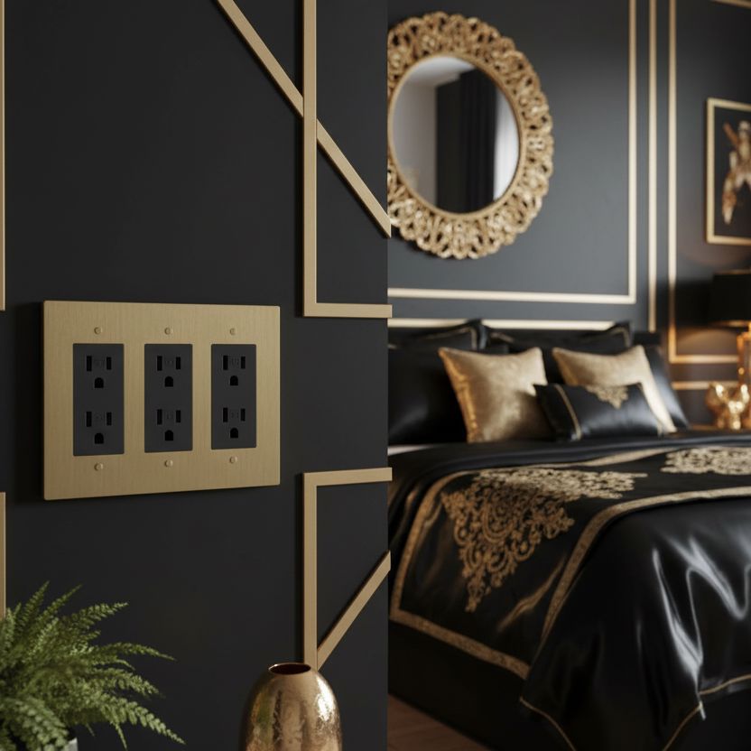 Brass Outlet-Modern Multi-Gang Designer Wall Outlet-ZENDUCE