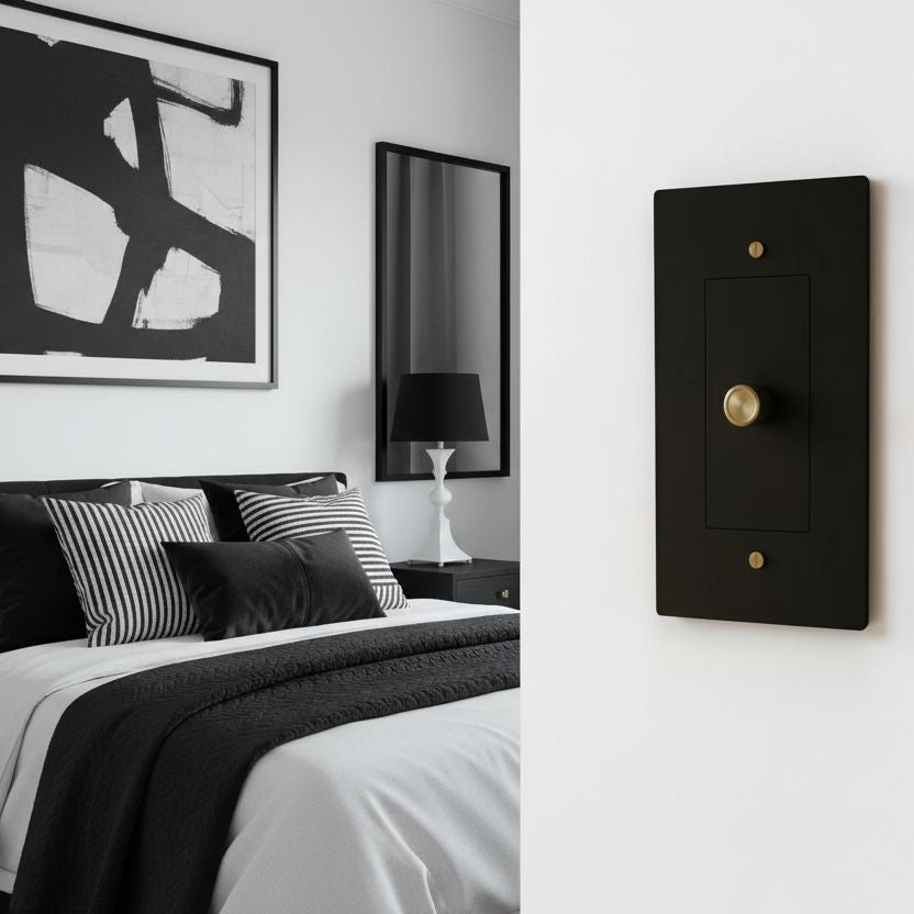 Brass Rotary Light Switch-Modern Rotary LED Dimmer Wall Switch (1–5 Gang)-ZENDUCE