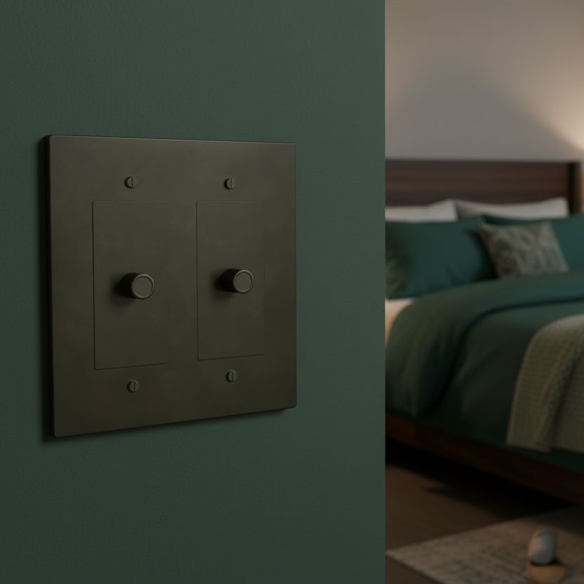 Brass Rotary Light Switch-Modern Rotary LED Dimmer Wall Switch (1–5 Gang)-ZENDUCE