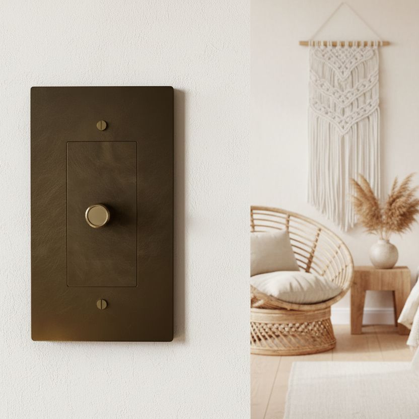 Brass Rotary Light Switch-Modern Rotary LED Dimmer Wall Switch (1–5 Gang)-ZENDUCE