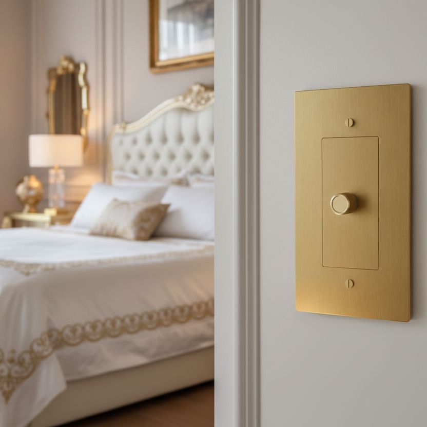 Brass Rotary Light Switch-Modern Rotary LED Dimmer Wall Switch (1–5 Gang)-ZENDUCE