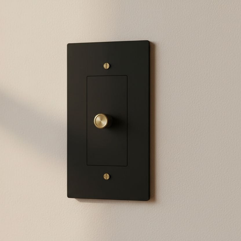 Brass Rotary Light Switch-Modern Rotary LED Dimmer Wall Switch (1–5 Gang)-ZENDUCE