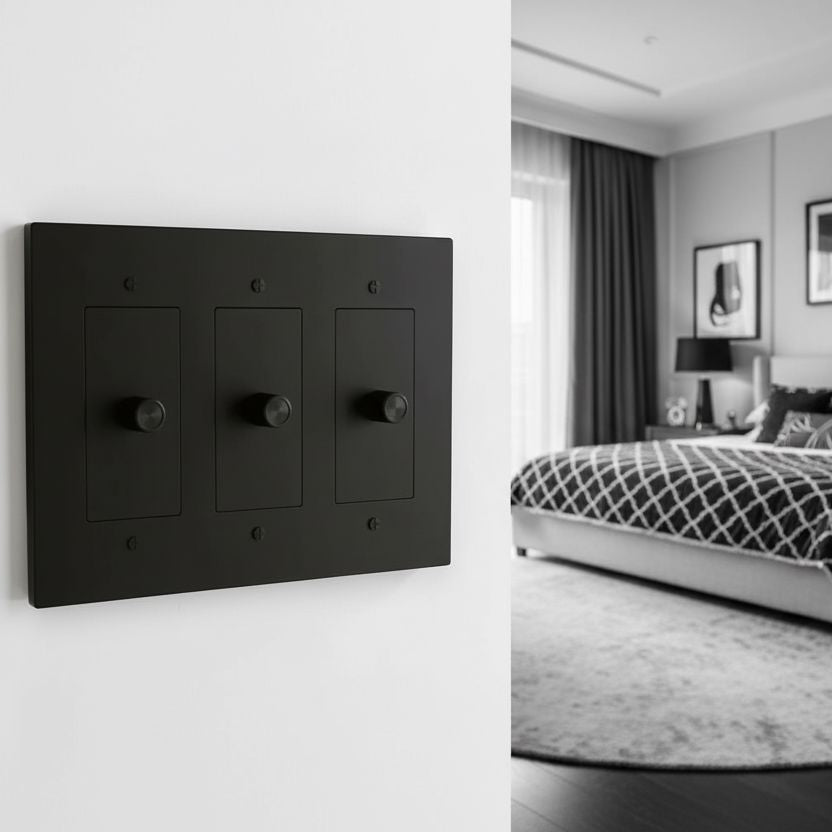 Brass Rotary Light Switch-Modern Rotary LED Dimmer Wall Switch (1–5 Gang)-ZENDUCE