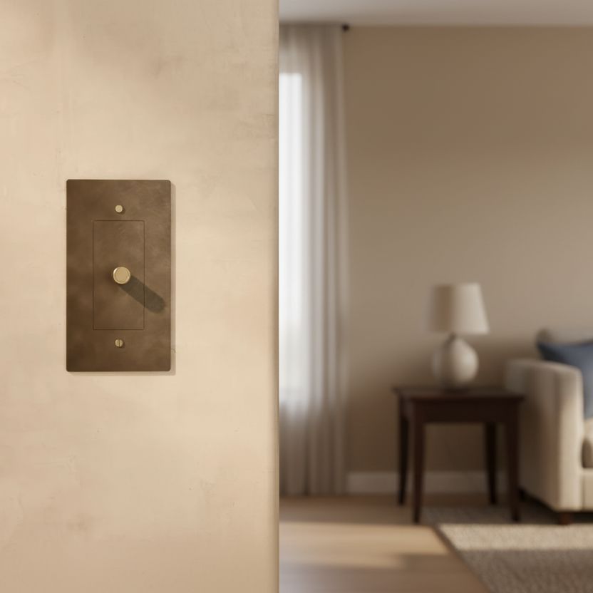 Brass Rotary Light Switch-Modern Rotary LED Dimmer Wall Switch (1–5 Gang)-ZENDUCE