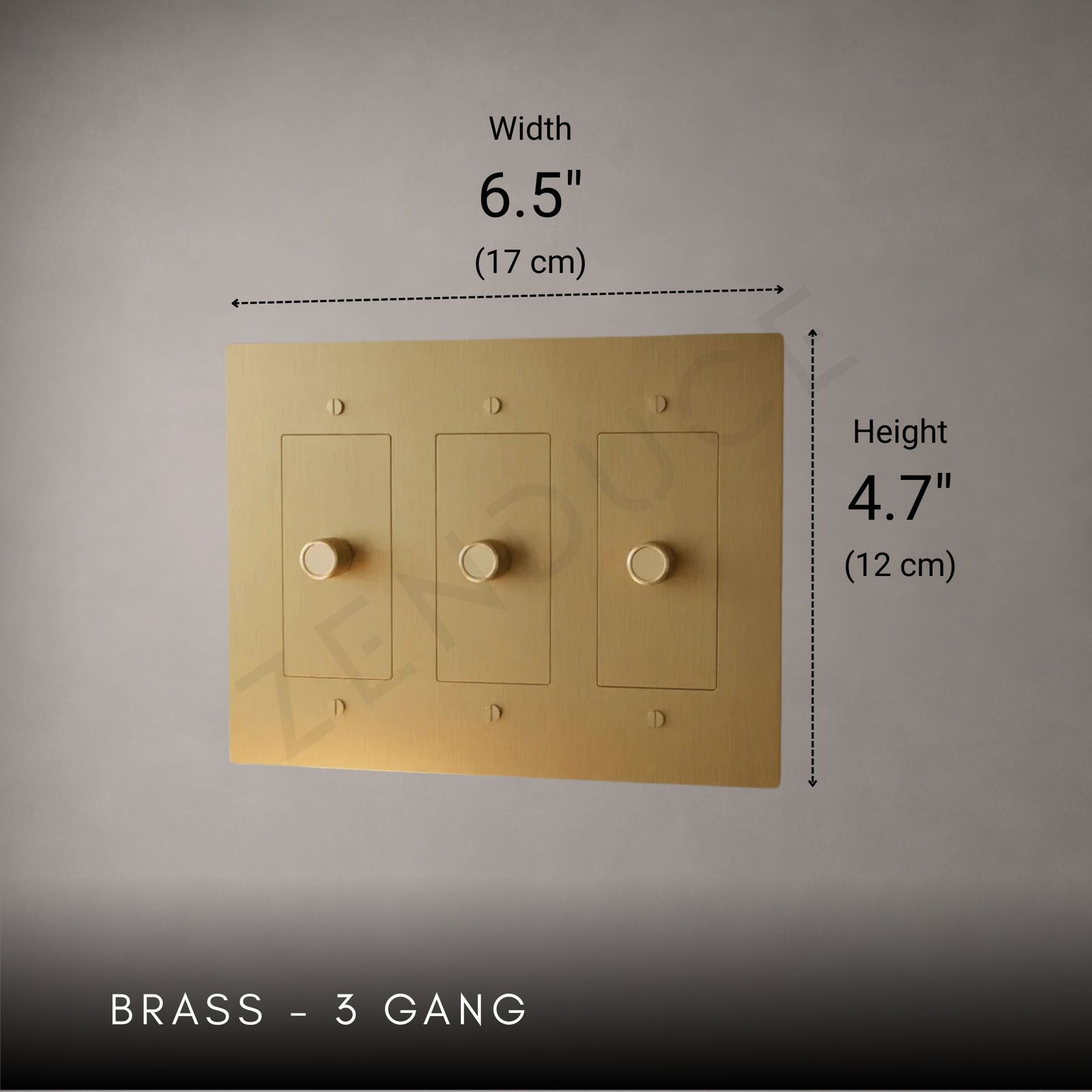 Brass Rotary Light Switch-Modern Rotary LED Dimmer Wall Switch (1–5 Gang)-ZENDUCE