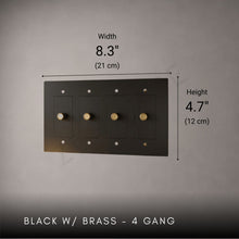 Brass Rotary Light Switch-Modern Rotary LED Dimmer Wall Switch (1–5 Gang)-ZENDUCE
