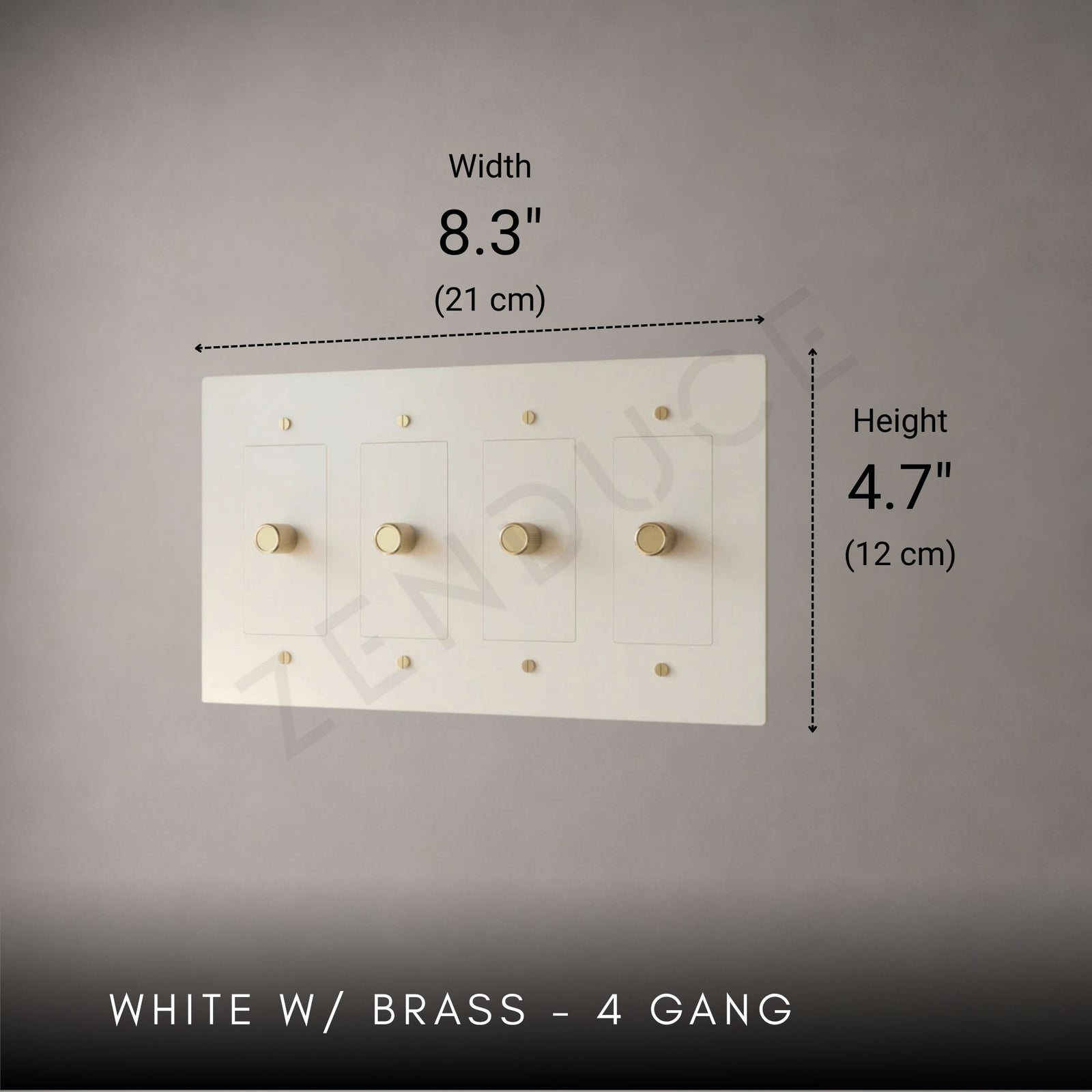 Brass Rotary Light Switch-Modern Rotary LED Dimmer Wall Switch (1–5 Gang)-ZENDUCE
