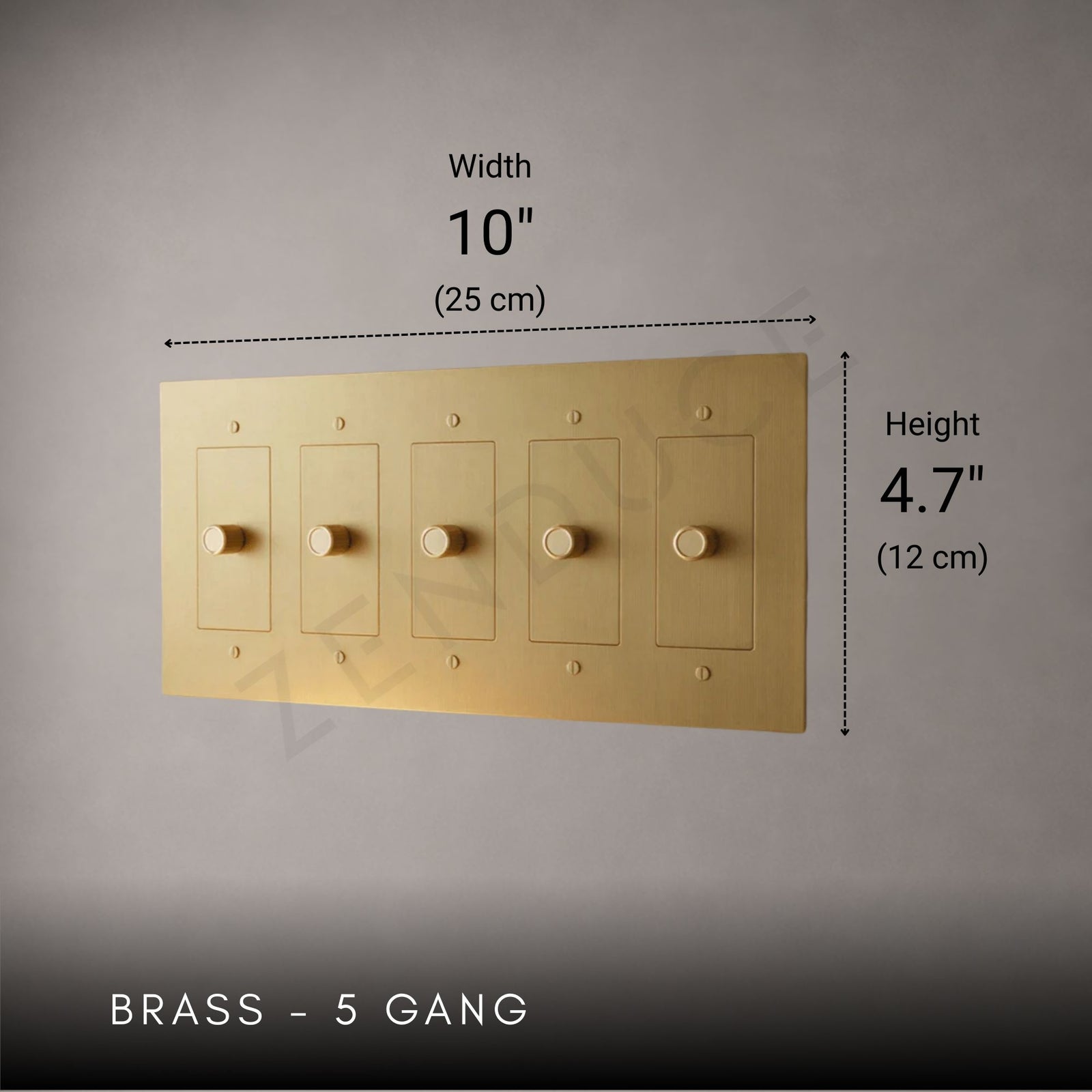 Brass Rotary Light Switch-Modern Rotary LED Dimmer Wall Switch (1–5 Gang)-ZENDUCE