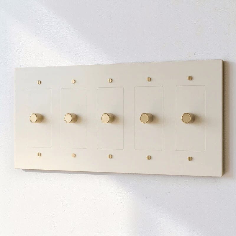 Brass Rotary Light Switch-Modern Rotary LED Dimmer Wall Switch (1–5 Gang)-ZENDUCE