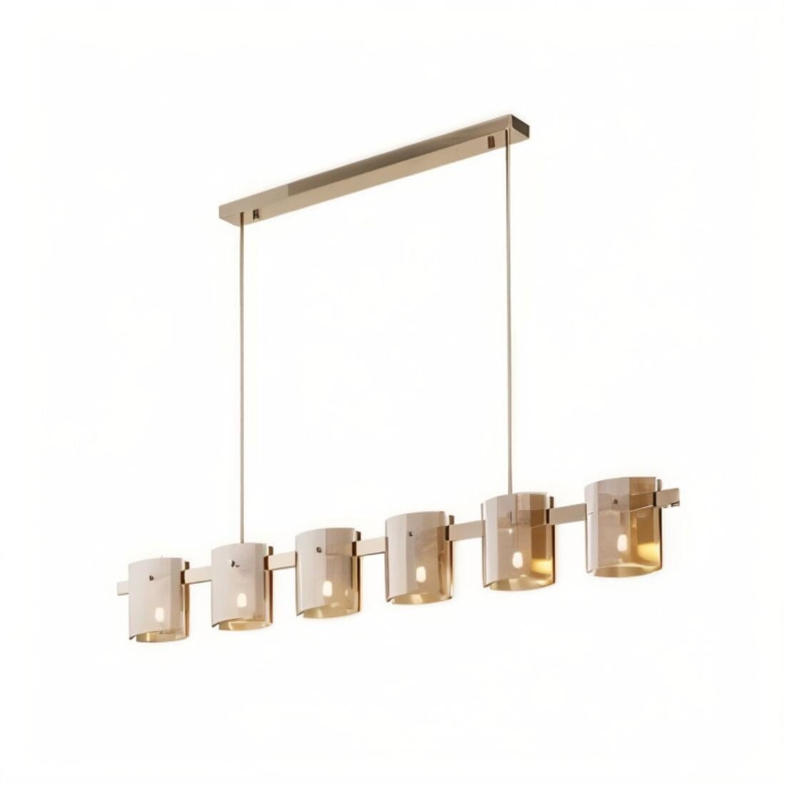 CALYX - ZENDUCE - Linear - 6 Lights - D55.1″ x H6.6" / D140cm x H17cm / Warm White (3000K) / Amber