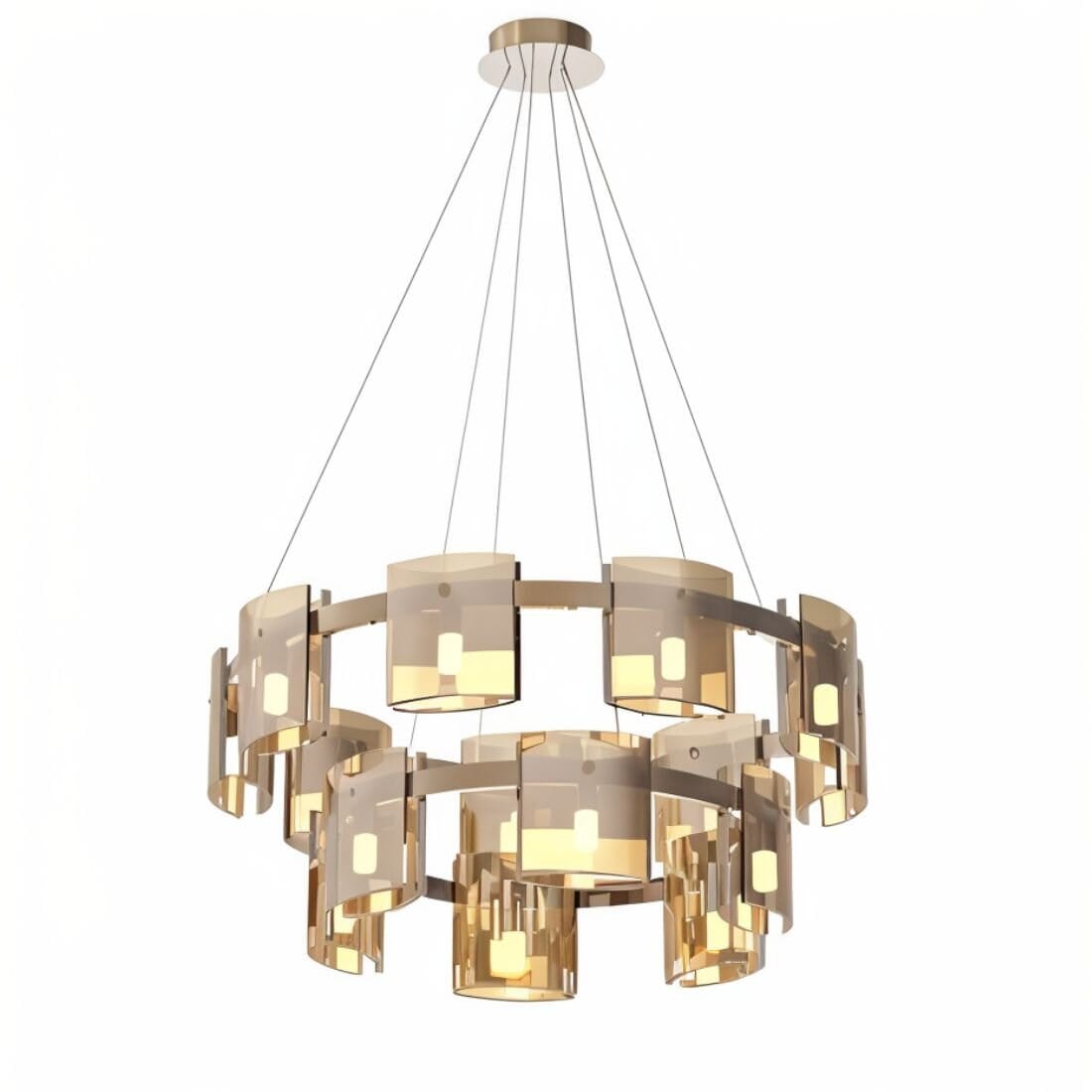 CALYX - ZENDUCE - (D31.5″ + D23.6″) x H13.3" / (D80cm + D60cm) x H34cm / Warm White (3000K) / Amber