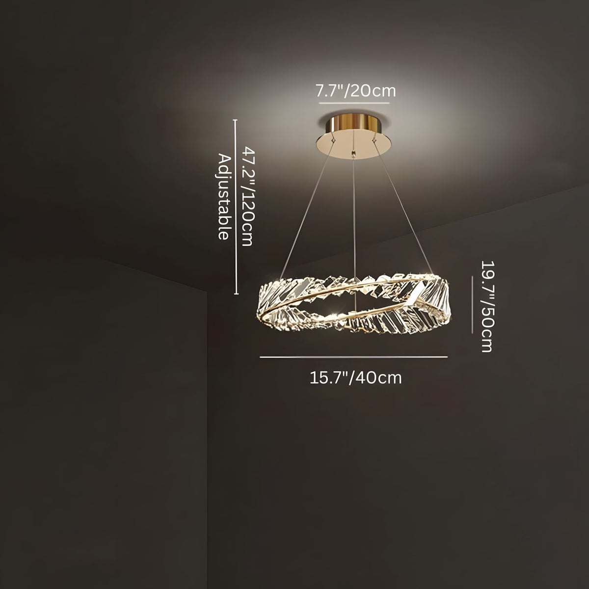 CHARIS (OPEN BOX)-Pendant Crystal Dimmable Light -ZENDUCE