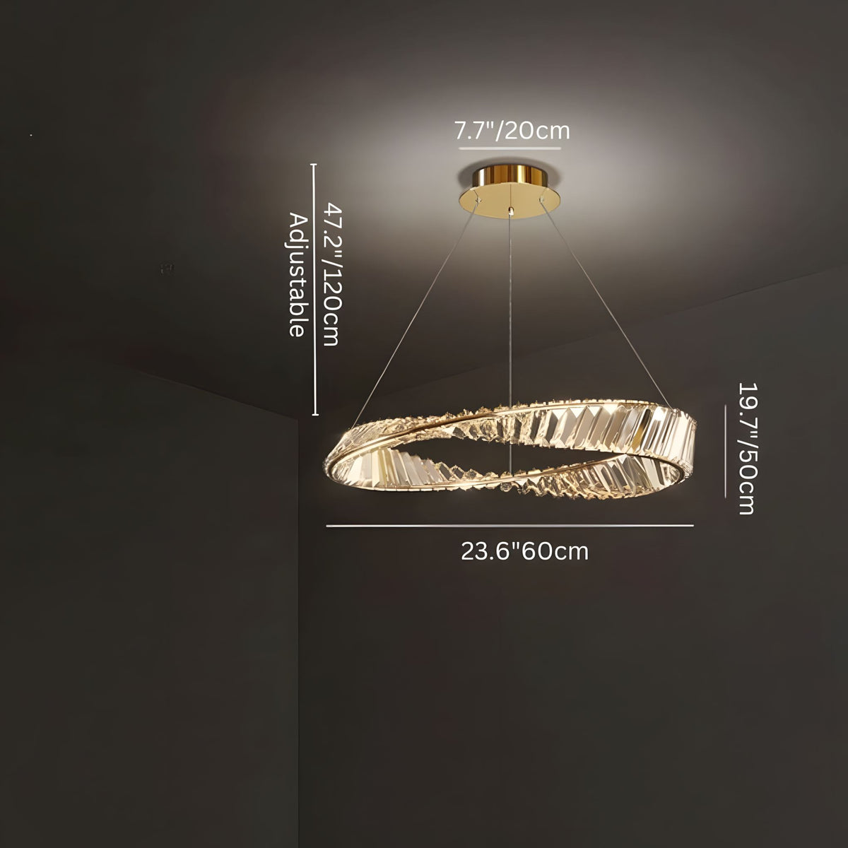 CHARIS (OPEN BOX)-Pendant Crystal Dimmable Light -ZENDUCE