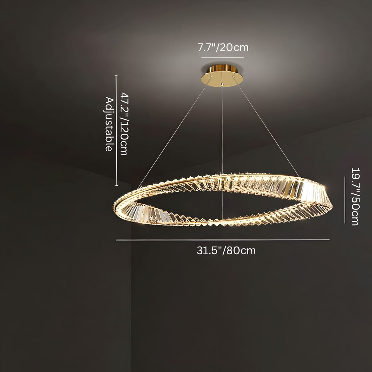 CHARIS (OPEN BOX)-Pendant Crystal Dimmable Light -ZENDUCE