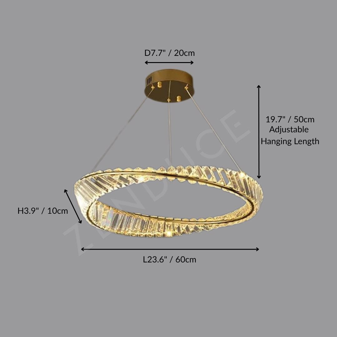 CHARIS-Pendant Crystal Dimmable Light -ZENDUCE