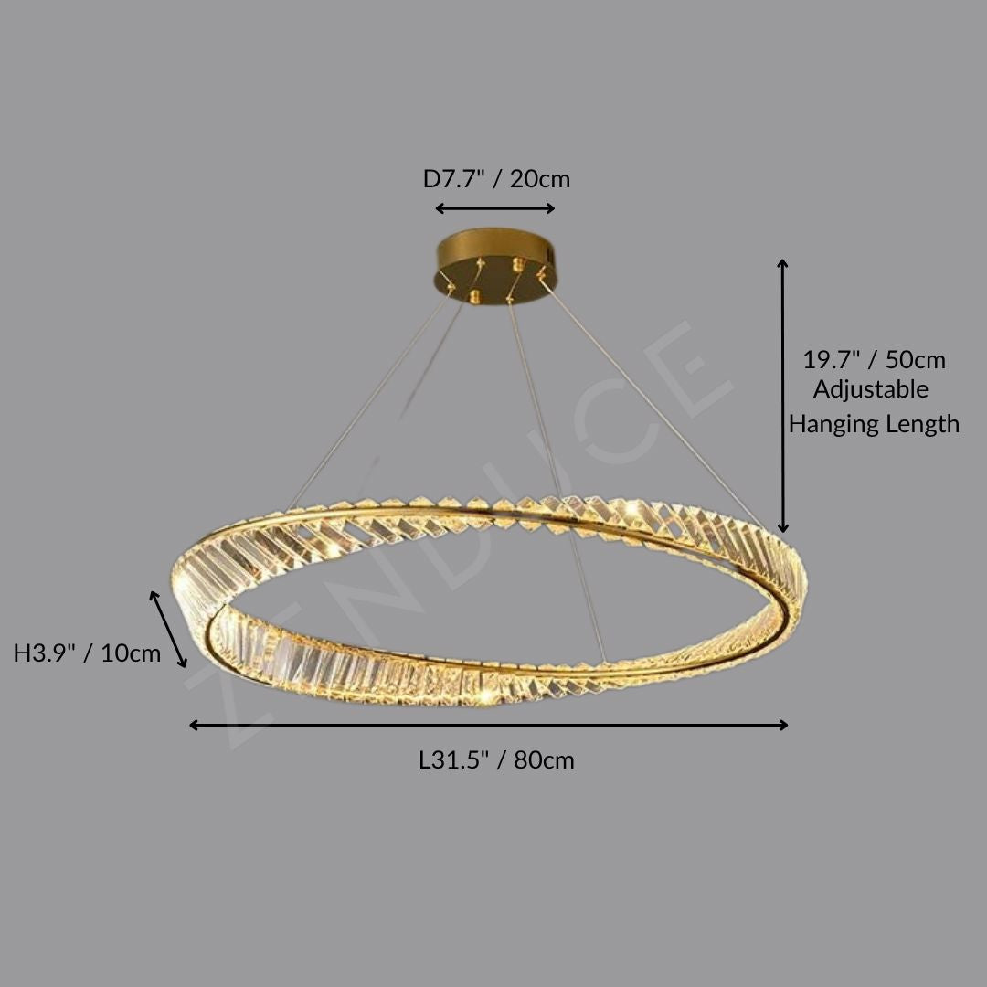 CHARIS-Pendant Crystal Dimmable Light -ZENDUCE