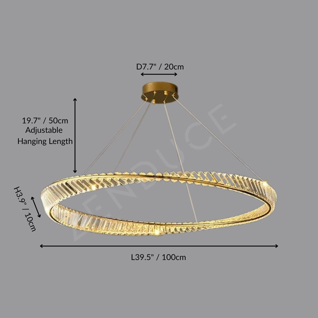 CHARIS-Pendant Crystal Dimmable Light -ZENDUCE