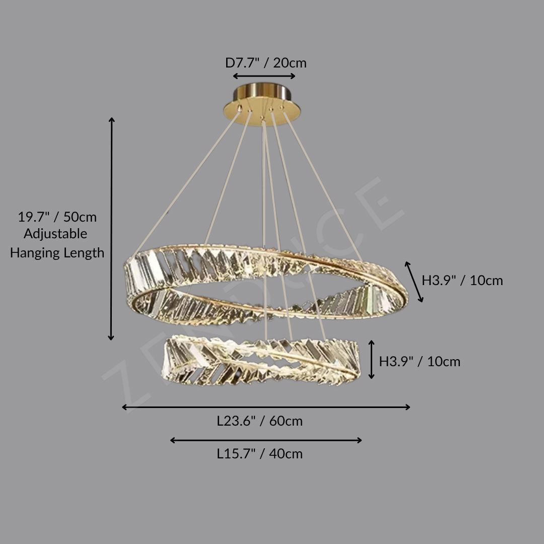 CHARIS-Pendant Crystal Dimmable Light -ZENDUCE