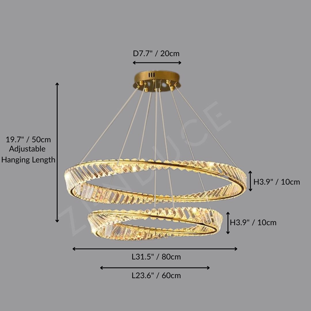 CHARIS-Pendant Crystal Dimmable Light -ZENDUCE