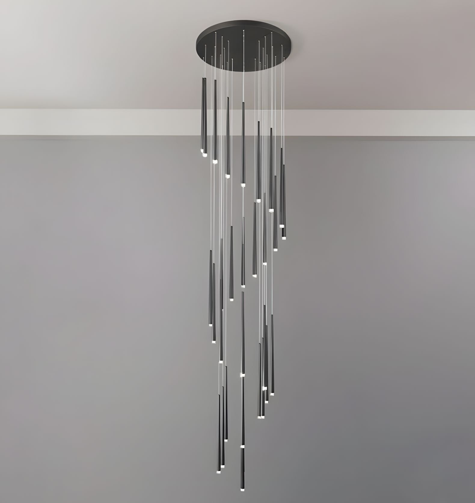 CINDRA-Minimalist Acrylic Staircase Chandelier-ZENDUCE