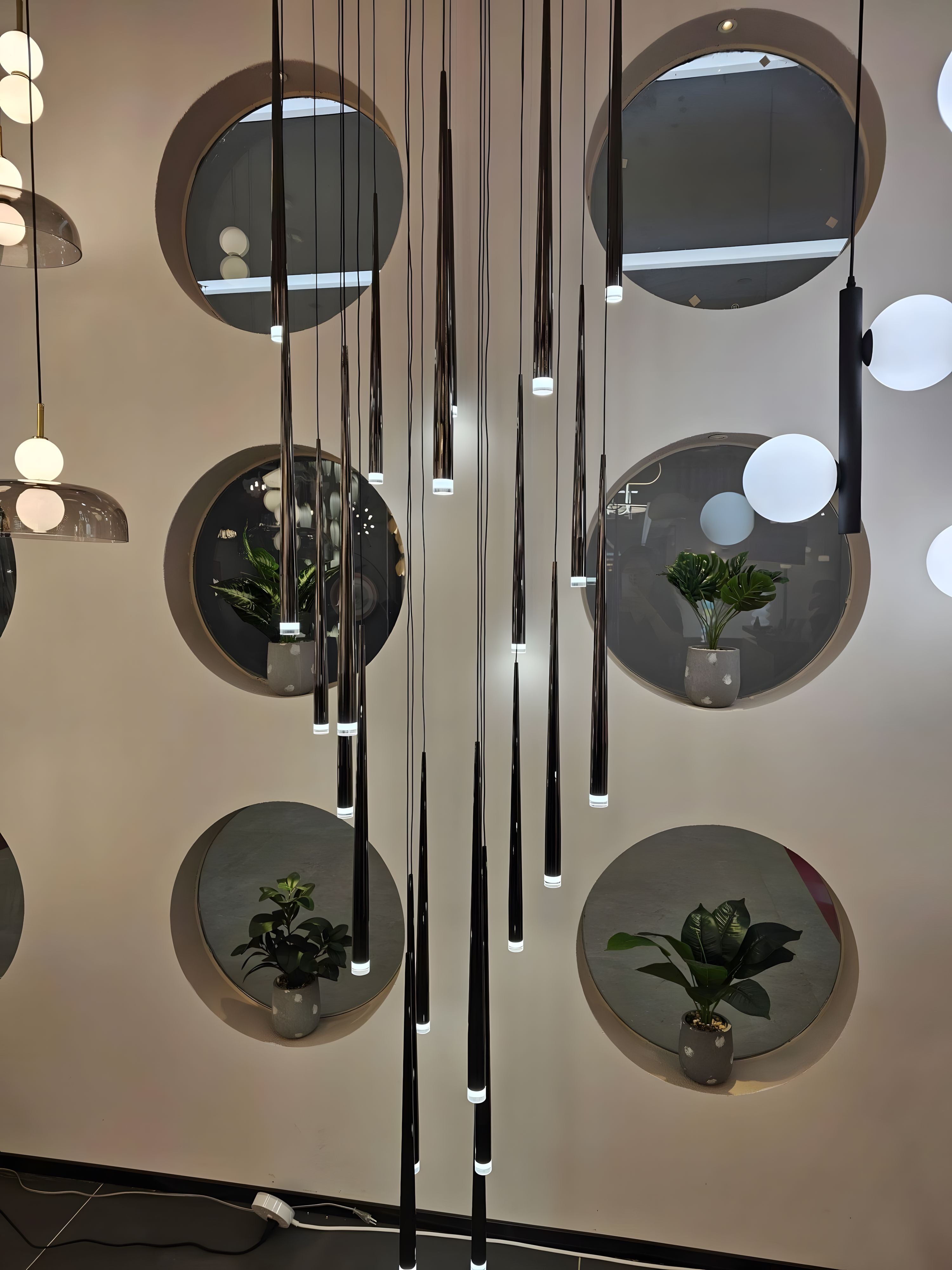 CINDRA-Minimalist Acrylic Staircase Chandelier-ZENDUCE