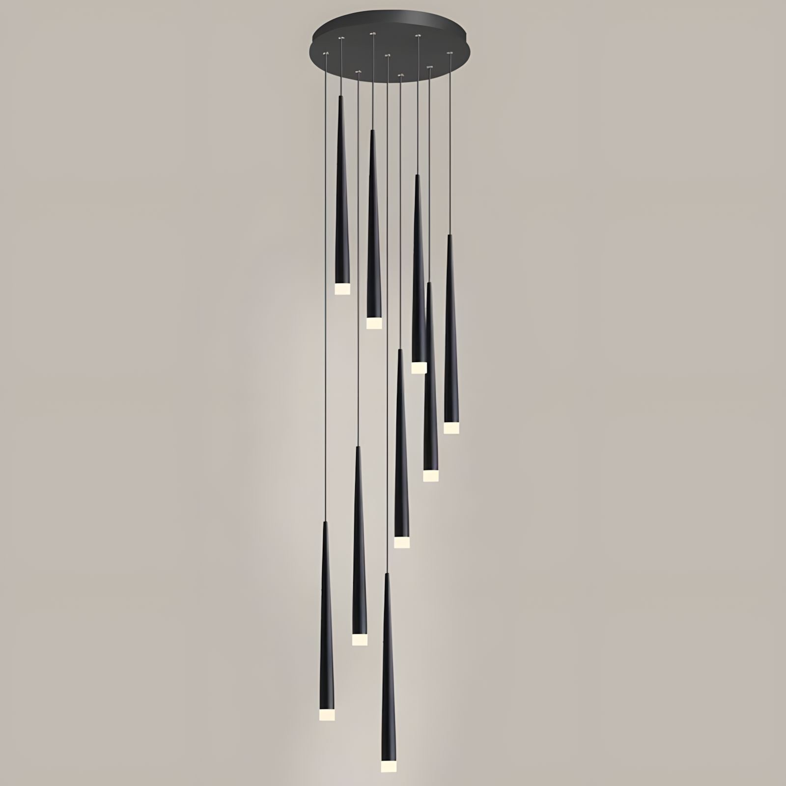 CINDRA-Minimalist Acrylic Staircase Chandelier-ZENDUCE