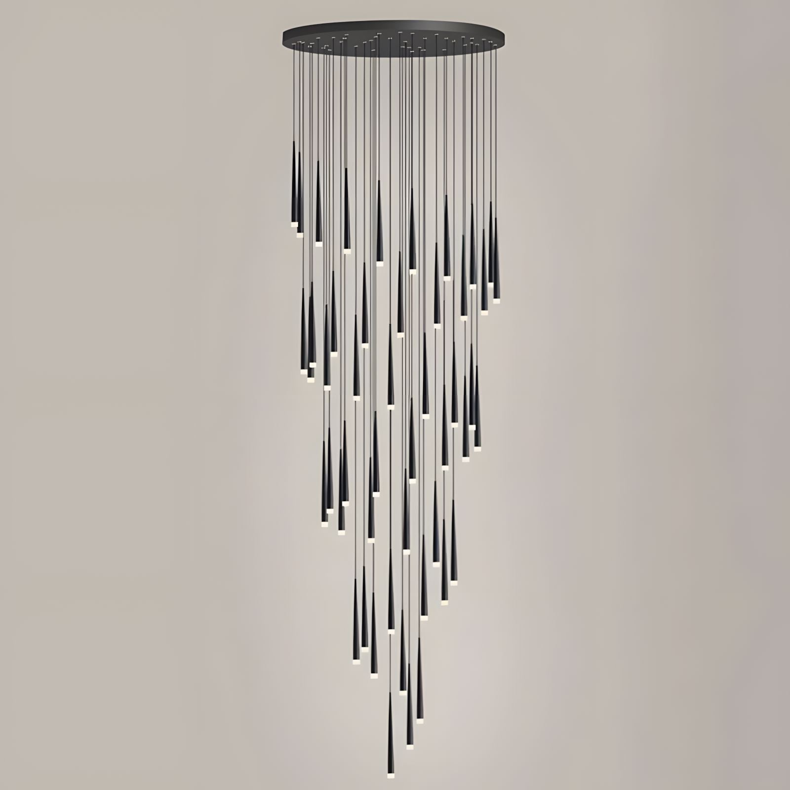 CINDRA-Minimalist Acrylic Staircase Chandelier-ZENDUCE