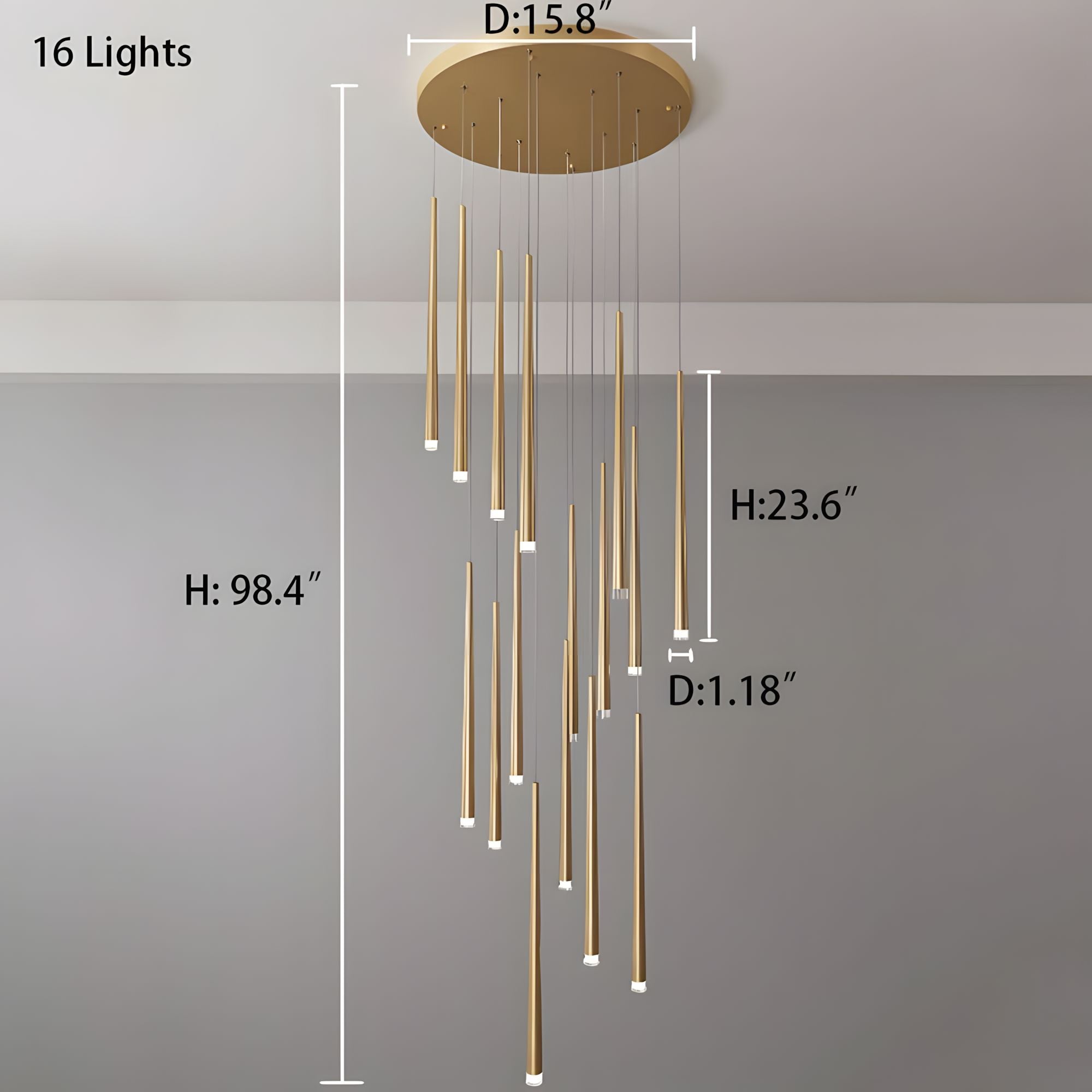 CINDRA-Minimalist Acrylic Staircase Chandelier-ZENDUCE