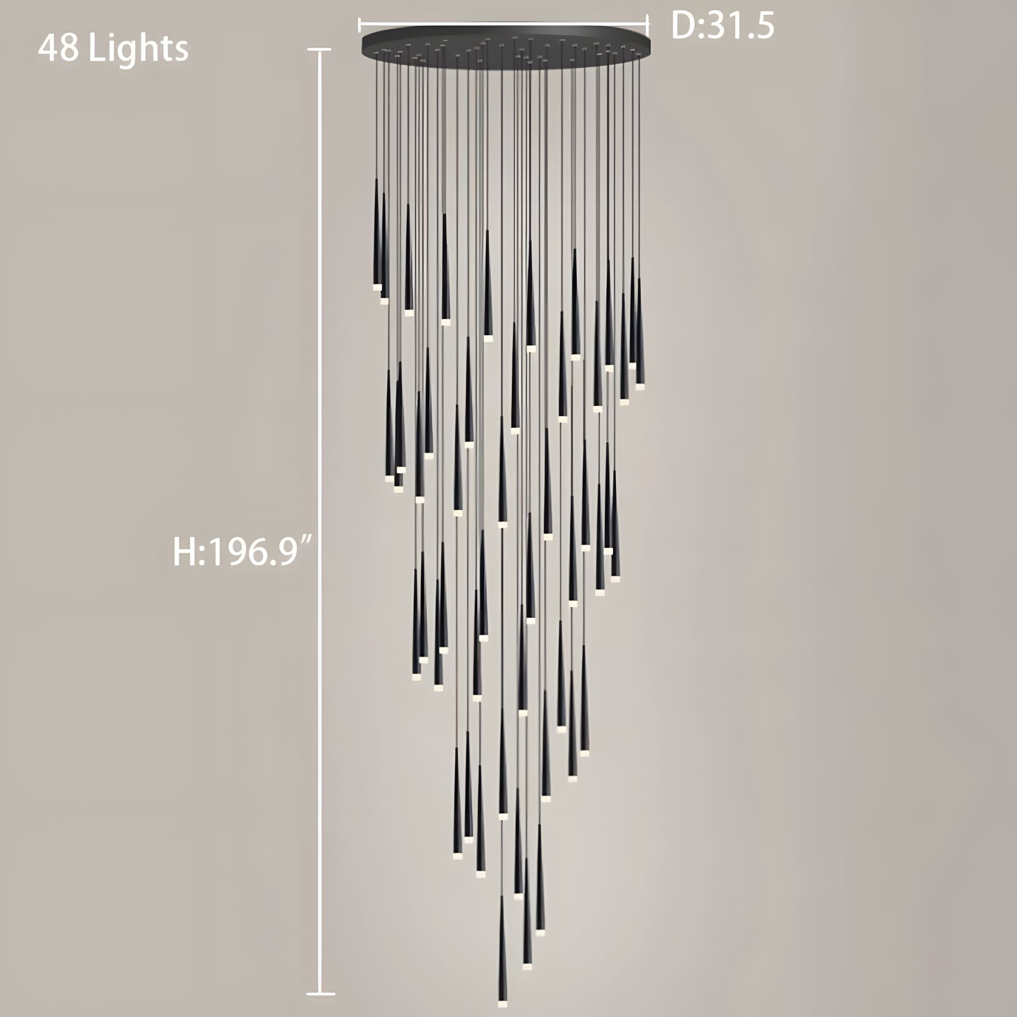 CINDRA-Minimalist Acrylic Staircase Chandelier-ZENDUCE