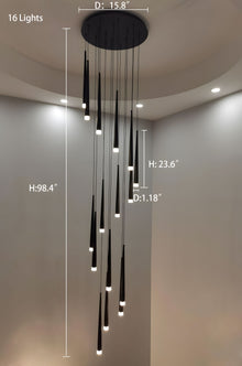 CINDRA-Minimalist Acrylic Staircase Chandelier-ZENDUCE