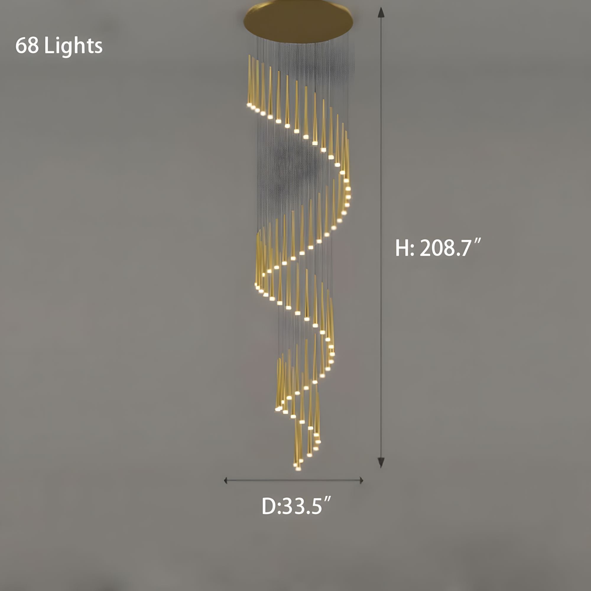 CINDRA-Minimalist Acrylic Staircase Chandelier-ZENDUCE