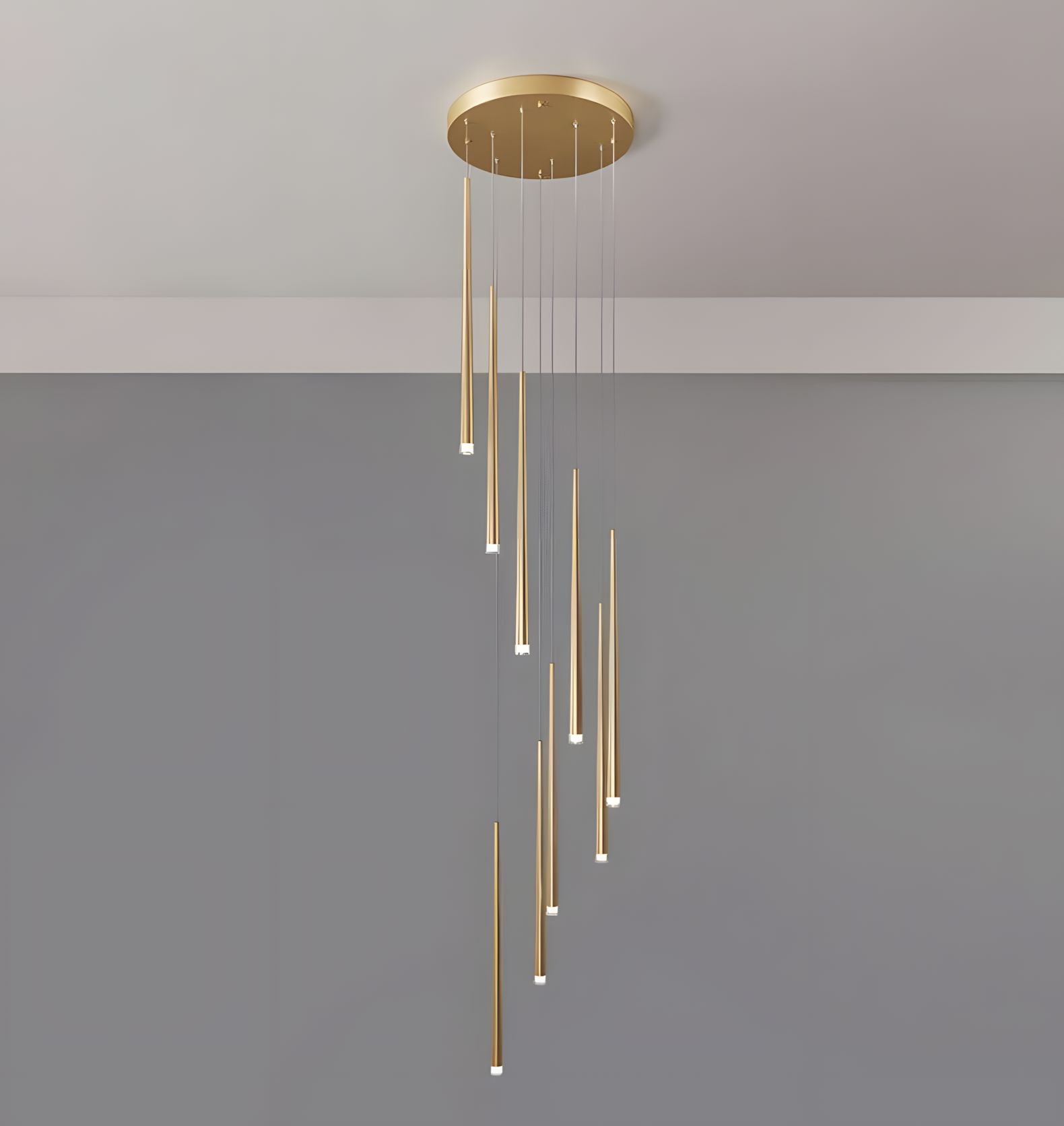 CINDRA-Minimalist Acrylic Staircase Chandelier-ZENDUCE