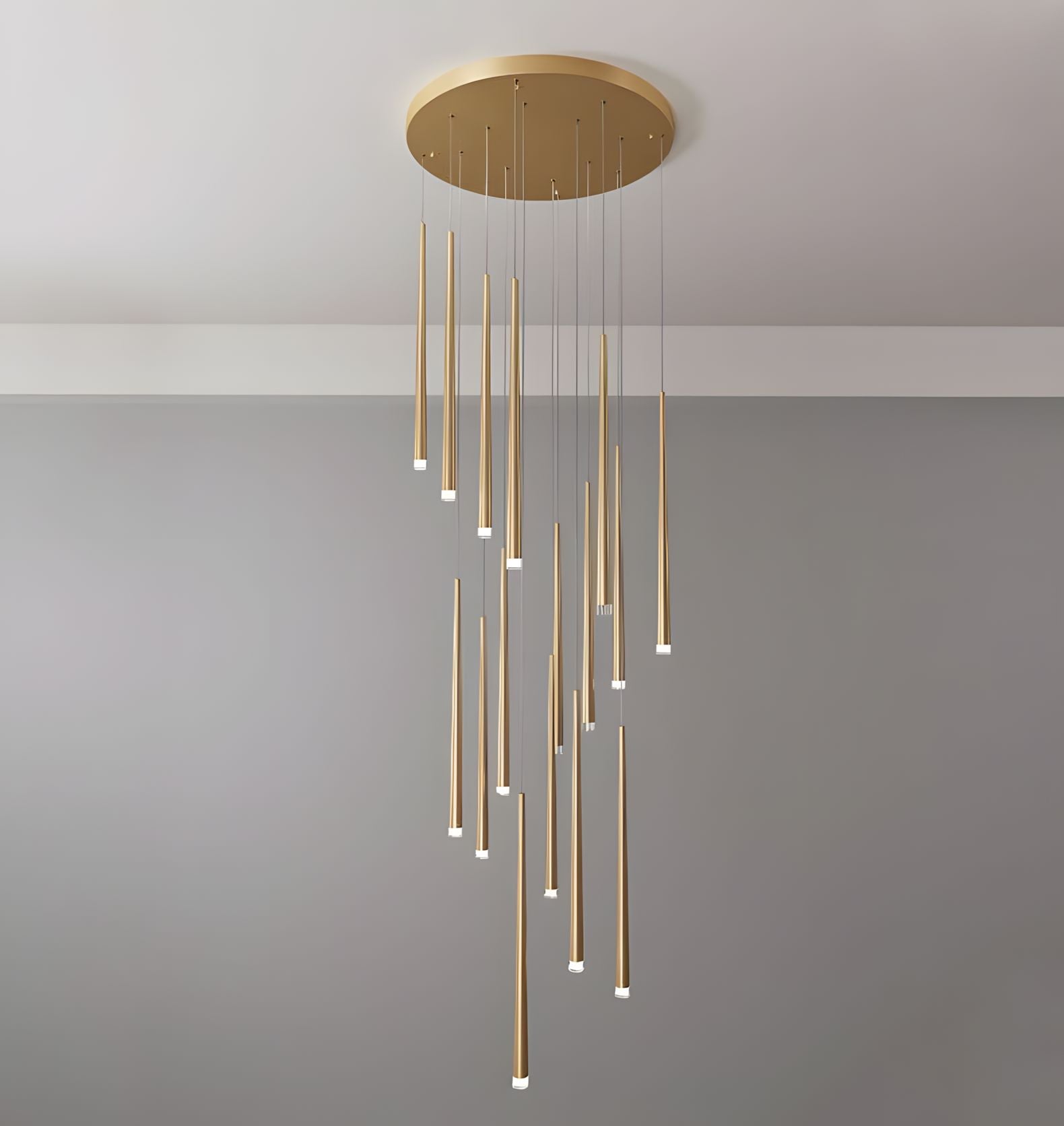 CINDRA-Minimalist Acrylic Staircase Chandelier-ZENDUCE