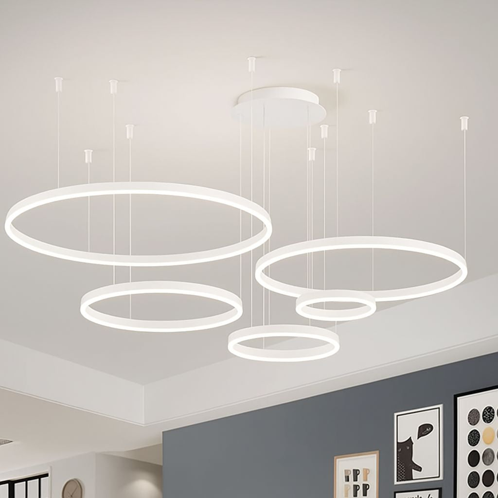 CIRCLETS-Aluminum Minimalist LED Ring Chandelier-ZENDUCE