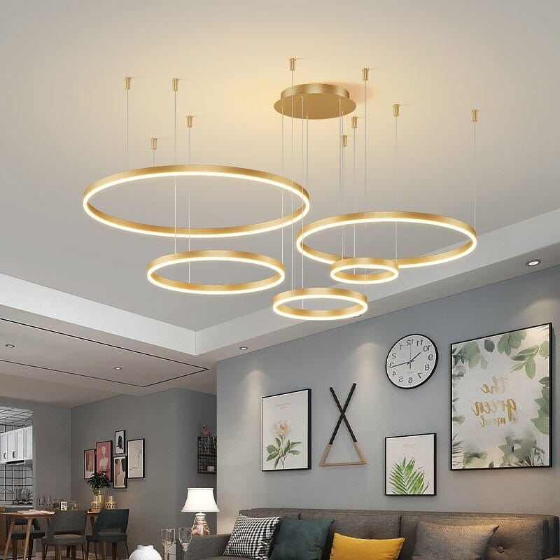 CIRCLETS (OPEN BOX) - ZENDUCE - Black / 5 Rings - 15.7" + 23.6" + 31.5" + 23.6" + 15.7"/ 40cm + 60cm + 80cm + 60cm + 40cm - 165W / Cool White - No Remote