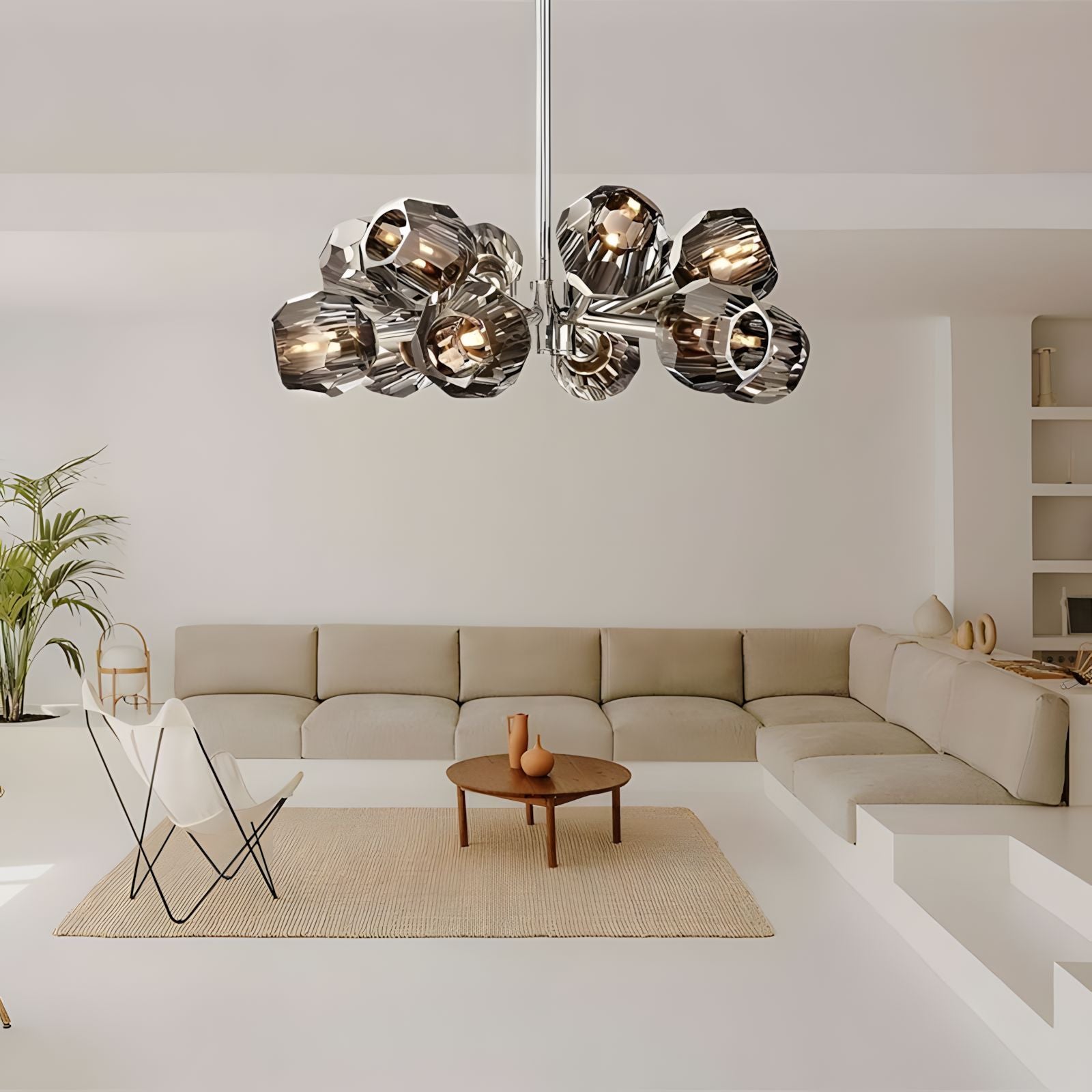 CRISTAL SCURO (Open Box)-Modern Smoked Crystal LED Chandelier-ZENDUCE