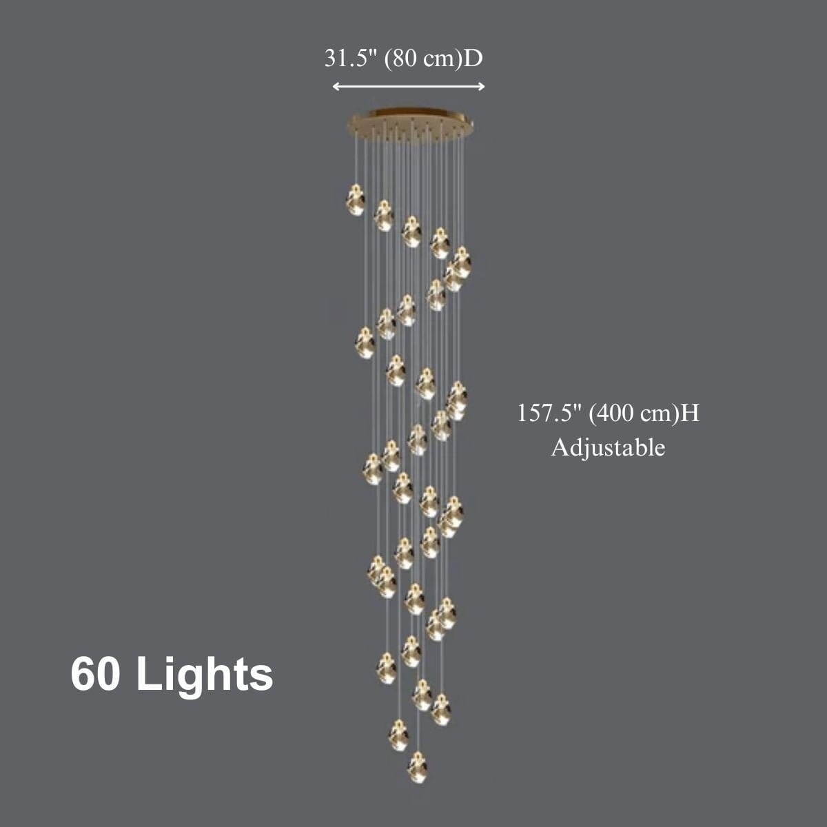 CRYSTAL ROCK (GRAND) - ZENDUCE - 60 / Cone (Inverted Pyramid) / Warm White