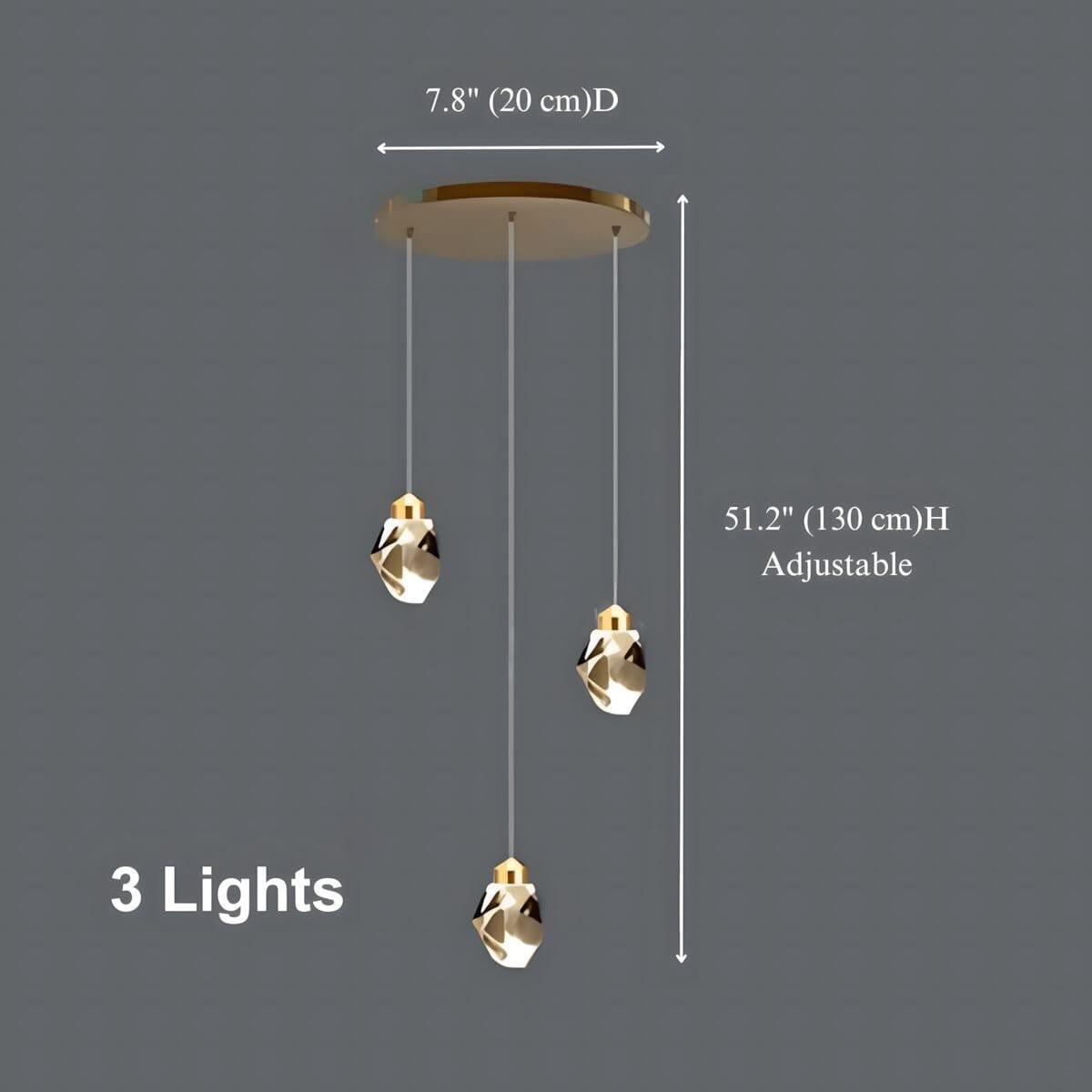 CRYSTAL ROCK (GRAND) - ZENDUCE - 3 / Cone (Inverted Pyramid) / Warm White