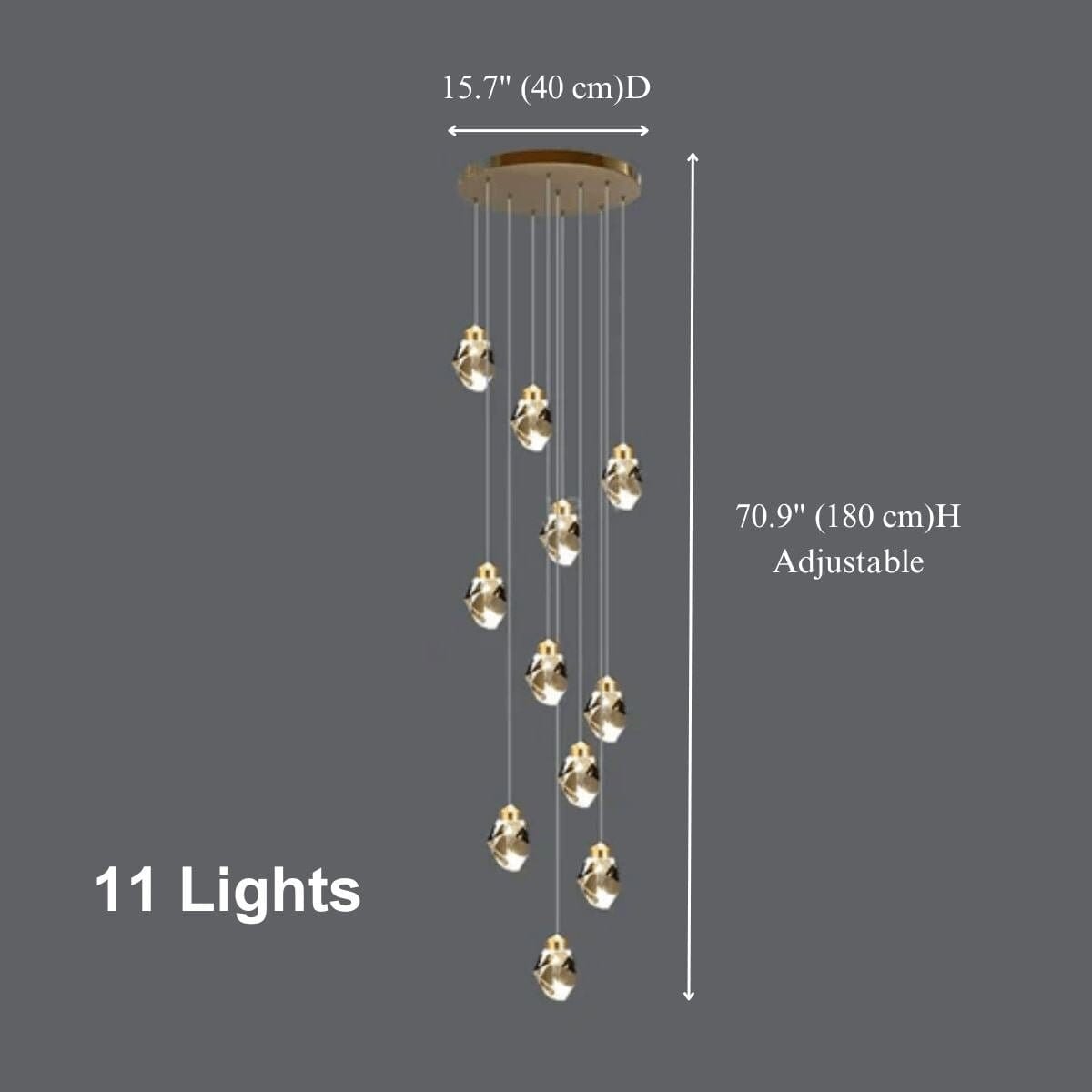 CRYSTAL ROCK (GRAND) - ZENDUCE - 11 / Cone (Inverted Pyramid) / Warm White